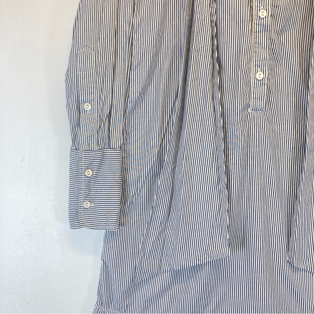 Nili Lotan Shirt Dress Blue White Striped Button Down Front XS long Sleeve - Picture 3 of 16